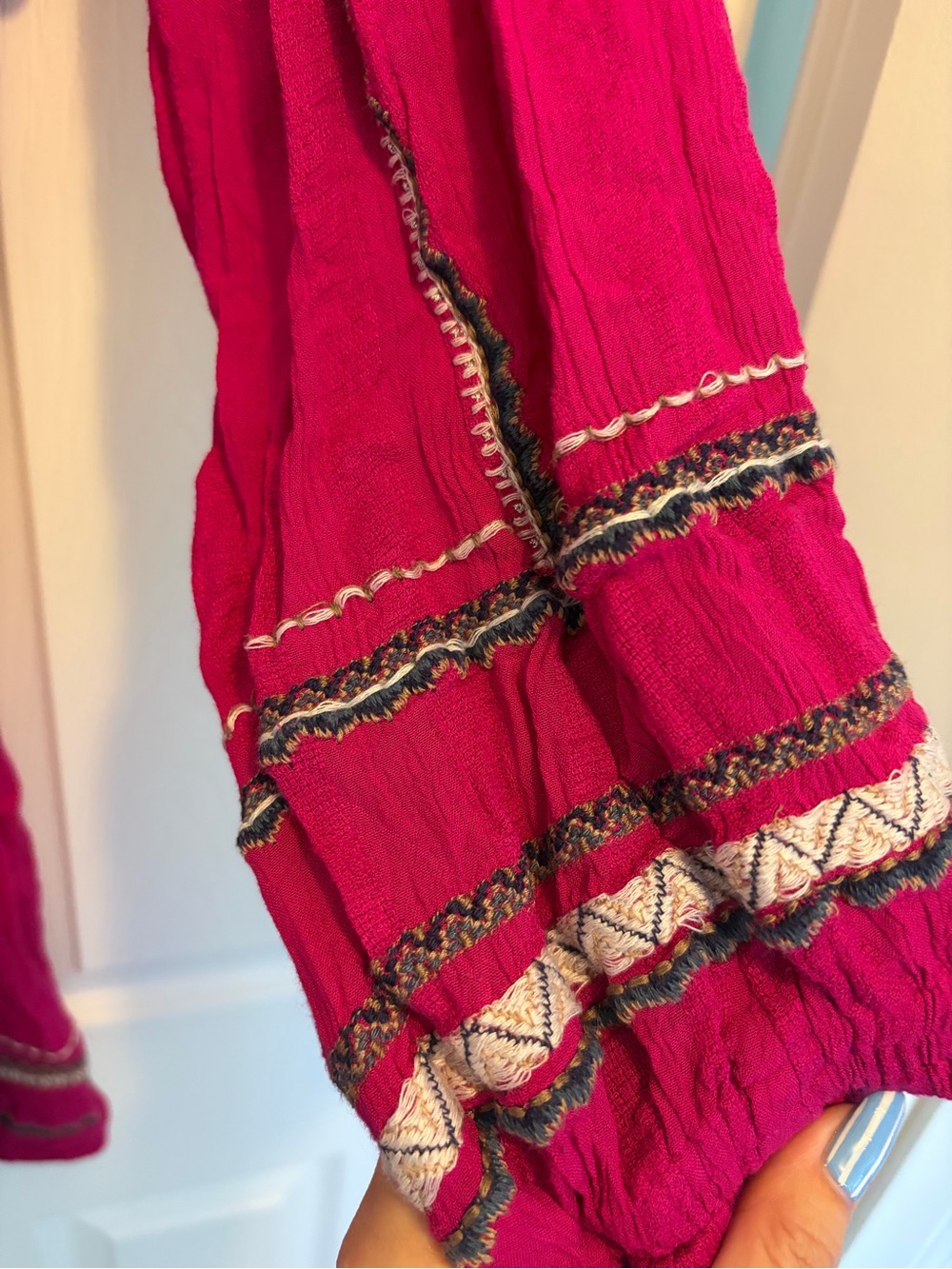 Free People Magenta Long Sleeve Wrap Dress - Picture 3 of 3